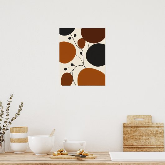 Modern Minimalist Earthy Abstract Silhouette Poster (Keuken)