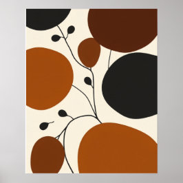 Modern Minimalist Earthy Abstract Silhouette Poster