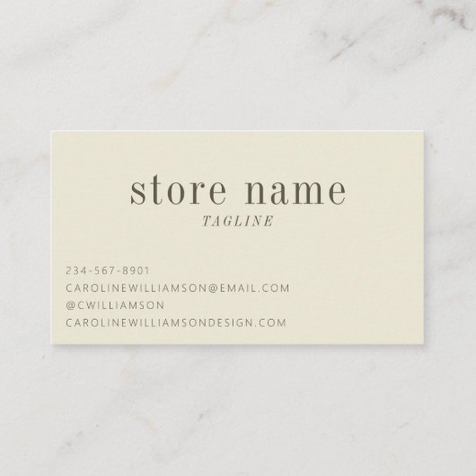 Modern minimalist Earthy Olive Green Hartelijk dan Visitekaartje (Achterkant)