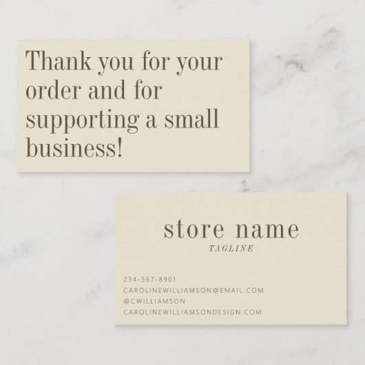 Modern minimalist Earthy Olive Green Hartelijk dan Visitekaartje (Voorkant / Achterkant)