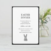 Modern Minimalist Easter Dinner  Kaart (Staand voorkant)