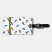 Modern Minimalist Eastern Bluebird Pattern Bagagelabel (Voorkant horizontaal)