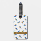 Modern Minimalist Eastern Bluebird Pattern Bagagelabel (Achterkant verticaal)