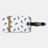Modern Minimalist Eastern Bluebird Pattern Bagagelabel (Achterkant horizontaal)