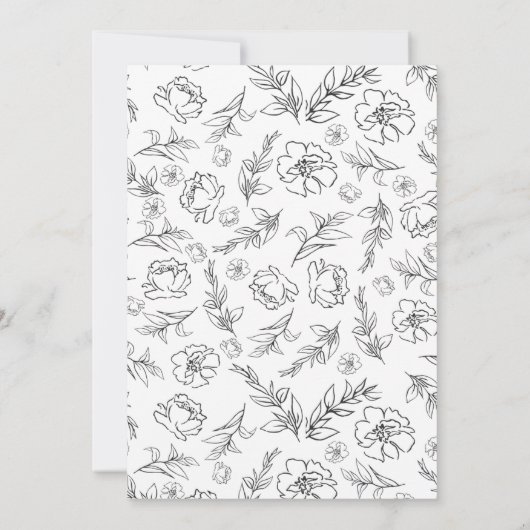 Modern Minimalist Elegant Black and White Script  Kaart (Achterkant)