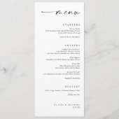 Modern Minimalist Elegant Black and White Wedding Menu (Voorkant)