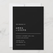 Modern Minimalist Elegant Black White Wedding Kaart (Achterkant)