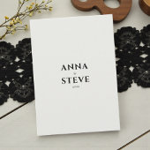 Modern Minimalist Elegant Black White Wedding Kaart