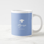 Modern Minimalist Elegant Blue Graduation Gift Grote Koffiekop (Rechts)