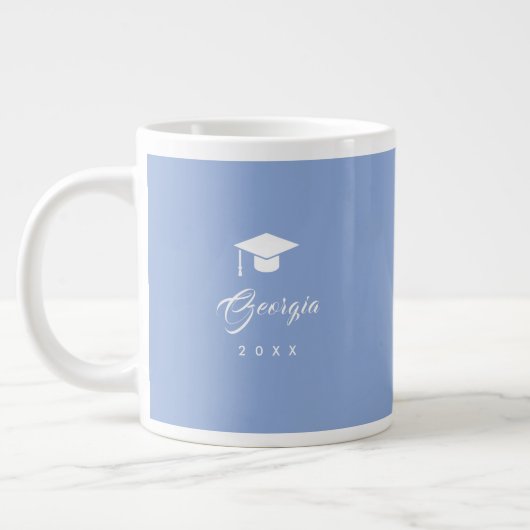 Modern Minimalist Elegant Blue Graduation Gift Grote Koffiekop (Links)
