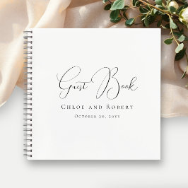 Modern Minimalist Elegant Chic Wedding Guest Book Notitieboek