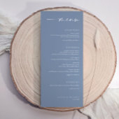 Modern Minimalist Elegant Dusty Blue Wedding Menu