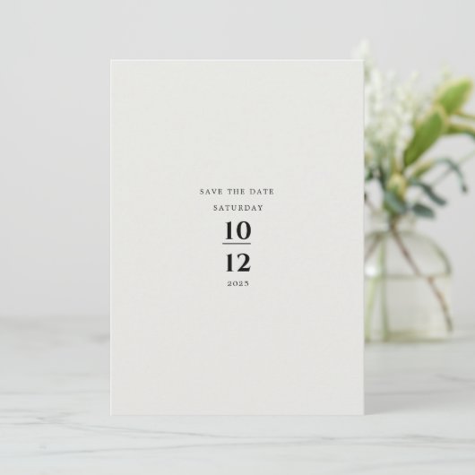 Modern Minimalist Elegant Ivory Wedding Kaart (Staand voorkant)