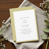Modern Minimalist Elegant Lime Green Wedding Kaart