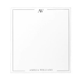 Modern Minimalist Elegant Monogram Notitieblok