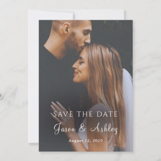 Modern Minimalist Elegant Photo Save The Date Card Kaart