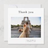 Modern Minimalist Elegant Photo Wedding Bedankkaart (Voorkant)