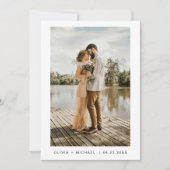 Modern minimalist Elegant Photo Wedding Kaart (Voorkant)