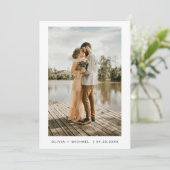 Modern minimalist Elegant Photo Wedding Kaart (Staand voorkant)