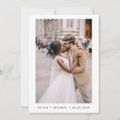 Modern minimalist Elegant Photo Wedding Kaart (Voorkant)