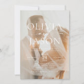 Modern minimalist Elegant Photo Wedding Kaart (Voorkant)