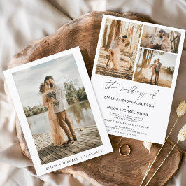 Modern minimalist Elegant Photo Wedding Kaart