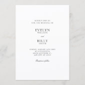 Modern minimalist elegant photo wedding kaart (Achterkant)