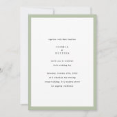 Modern Minimalist Elegant Sage Green Wedding Kaart (Voorkant)