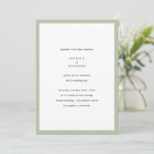 Modern Minimalist Elegant Sage Green Wedding Kaart (Staand voorkant)