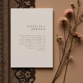 Modern Minimalist Elegant Silver Grey Wedding Kaart