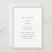 Modern Minimalist Elegant Simple Beige Wedding Kaart (Voorkant)