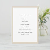 Modern Minimalist Elegant Simple Beige Wedding Kaart (Staand voorkant)