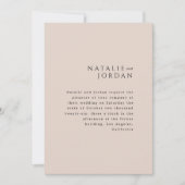 Modern Minimalist Elegant Simple Champagne Wedding Kaart (Voorkant)