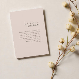 Modern Minimalist Elegant Simple Champagne Wedding Kaart