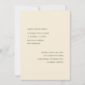 Modern Minimalist Elegant Simple Cream Wedding Kaart (Voorkant)