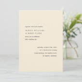 Modern Minimalist Elegant Simple Cream Wedding Kaart (Staand voorkant)