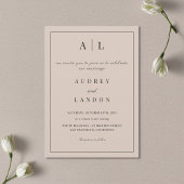 Modern Minimalist Elegant Simple Ivory Wedding Kaart