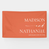 Modern Minimalist Elegant Verona Sunset Wedding Spandoek (Horizontaal)