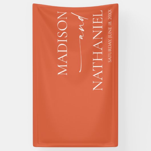 Modern Minimalist Elegant Verona Sunset Wedding Spandoek (Verticaal)