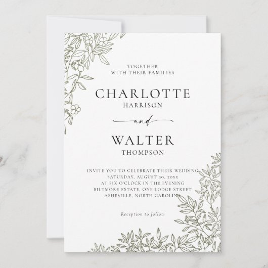 Modern Minimalist Elegant Wedding Invitations Save The Date (Voorkant)