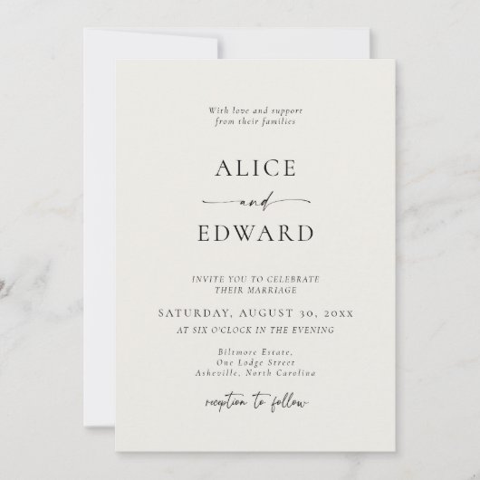 Modern Minimalist Elegant Wedding Invitations Save The Date (Voorkant)