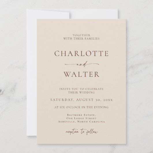 Modern Minimalist Elegant Wedding Invitations Save The Date (Voorkant)