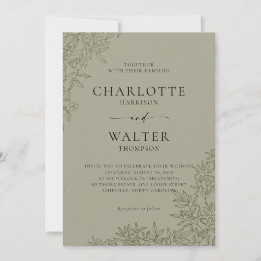 Modern Minimalist Elegant Wedding Invitations Save The Date (Voorkant)