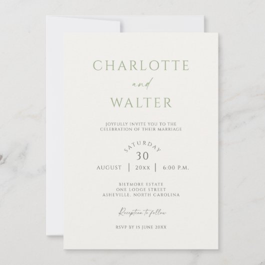 Modern Minimalist Elegant Wedding Invitations Save The Date (Voorkant)
