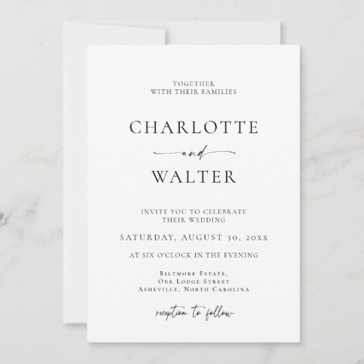 Modern Minimalist Elegant Wedding Invitations Save The Date (Voorkant)