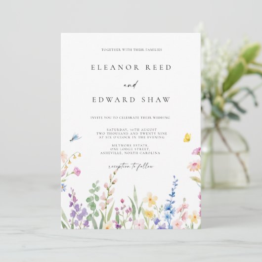 Modern Minimalist Elegant Wedding Invitations Save The Date (Staand voorkant)