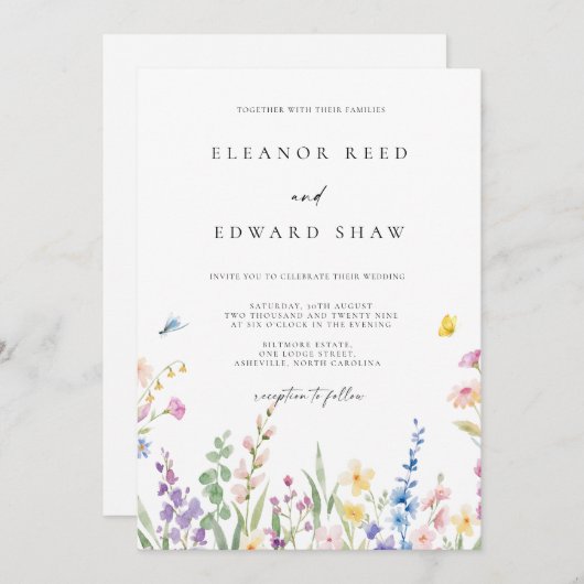 Modern Minimalist Elegant Wedding Invitations Save The Date (Voorkant / Achterkant)