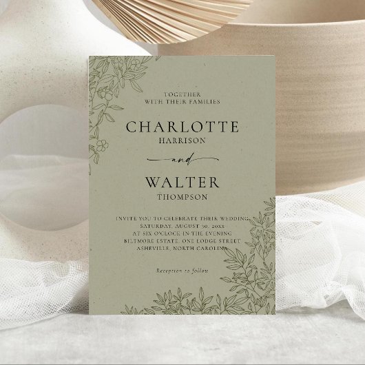 Modern Minimalist Elegant Wedding Invitations Save The Date