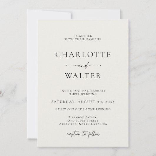 Modern Minimalist Elegant Wedding Invitations Save The Date (Voorkant)