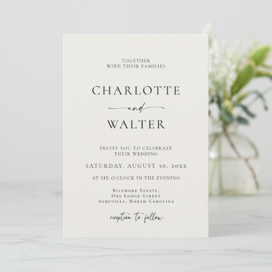 Modern Minimalist Elegant Wedding Invitations Save The Date (Staand voorkant)